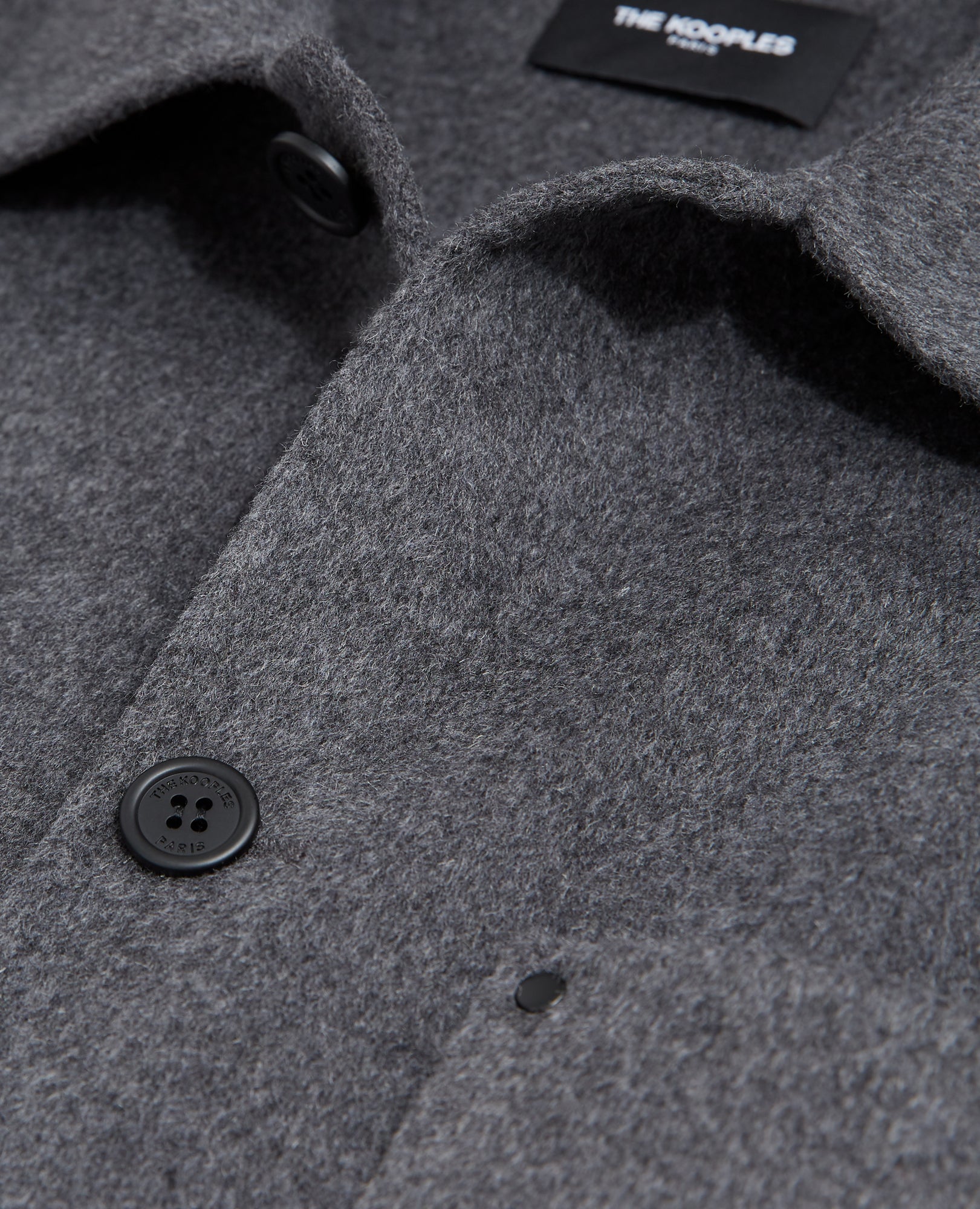 Flecked Gray Wool Shirt With Classic Collar | Men | Grey