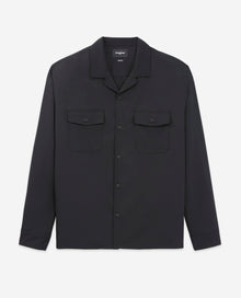 Hawaiian-Collar Shirt With Flap Pockets | Men | Black