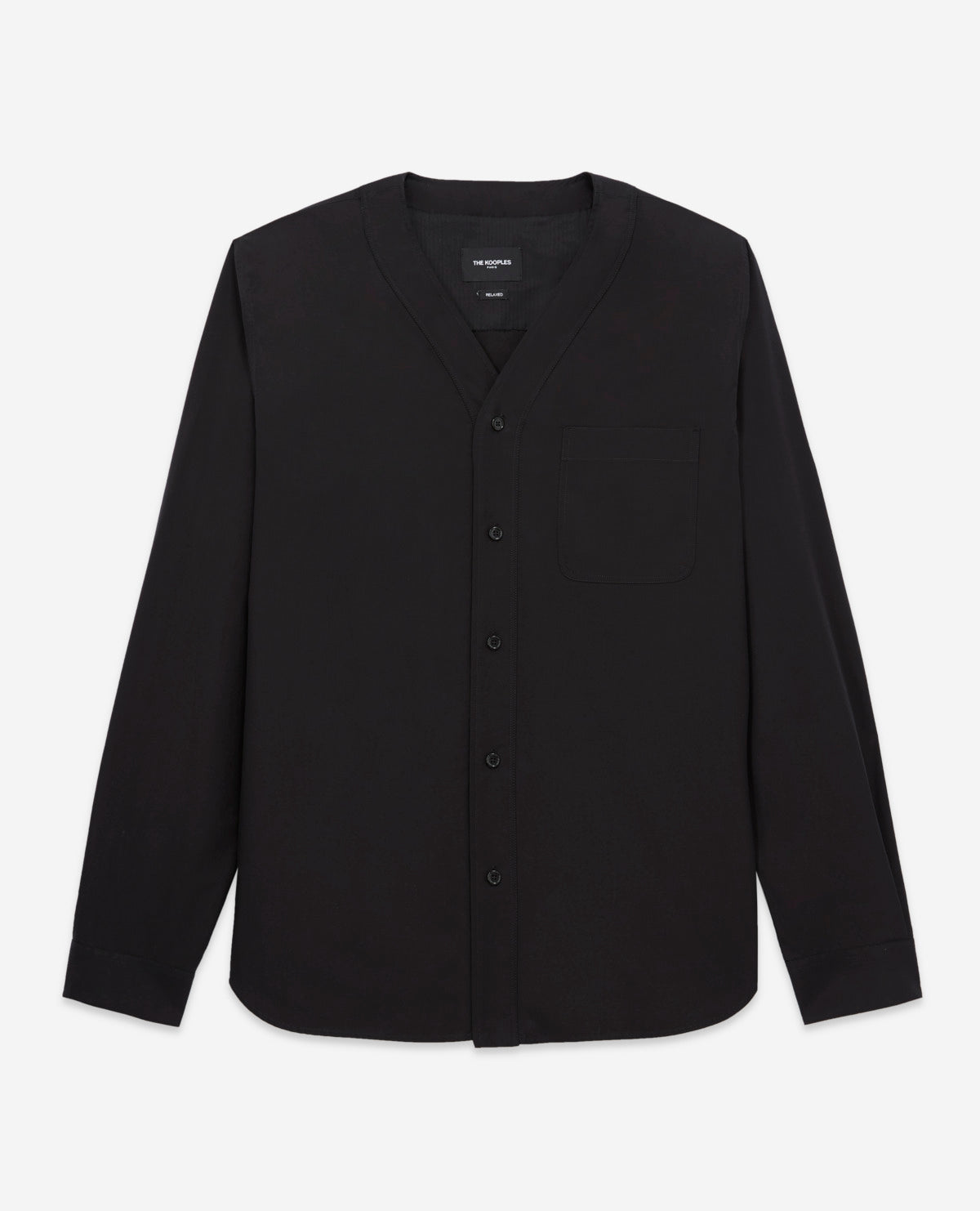 Shirt With Baseball Collar | Men | Black