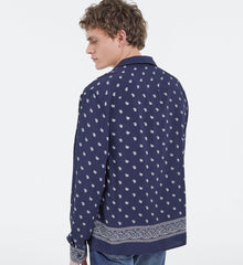 Printed Bandana Shirt | Men | Navy x Ecru