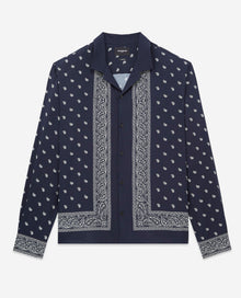 Printed Bandana Shirt | Men | Navy x Ecru