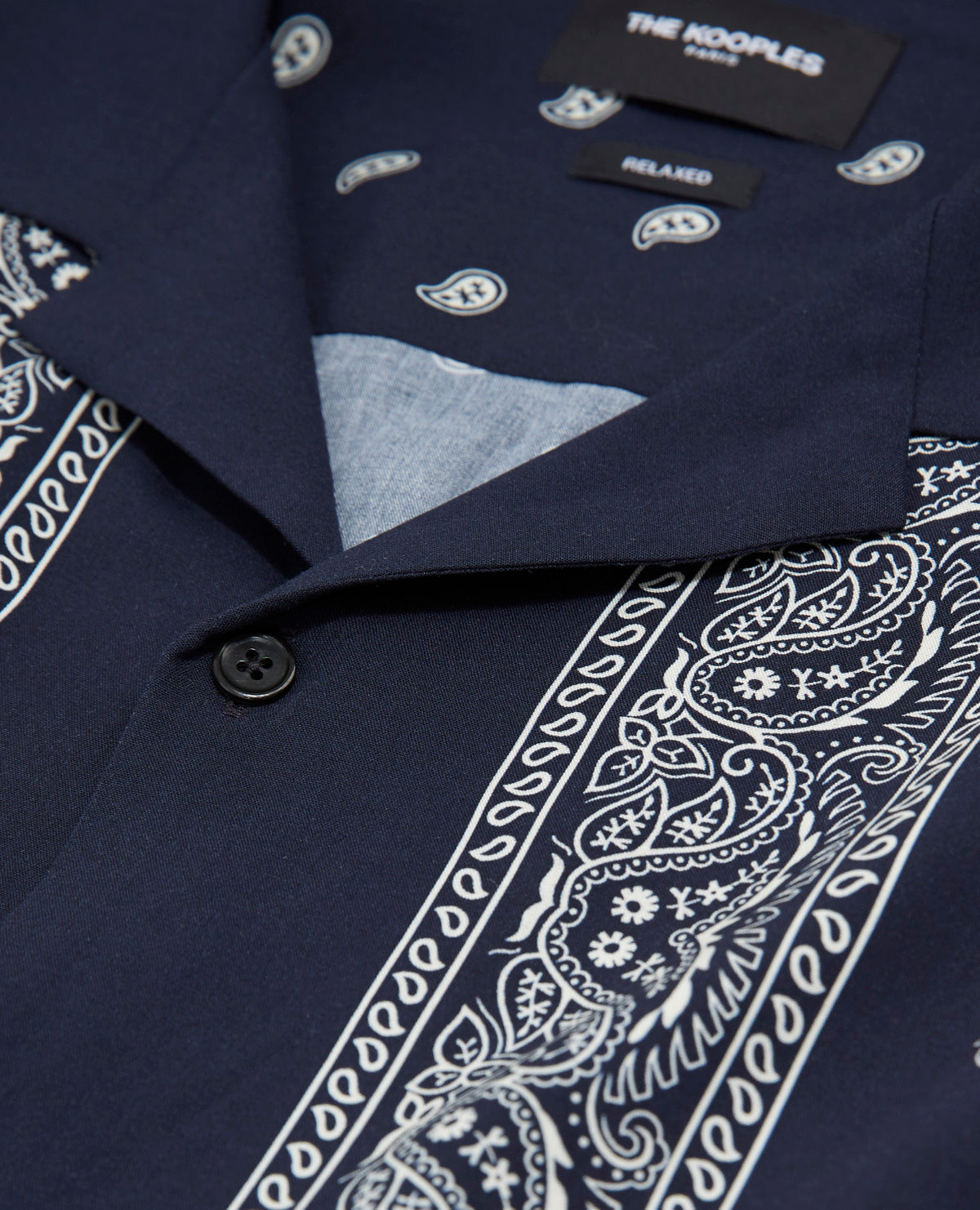 Printed Bandana Shirt | Men | Navy x Ecru