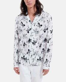 Shirt With Floral Print | Men | White x Black