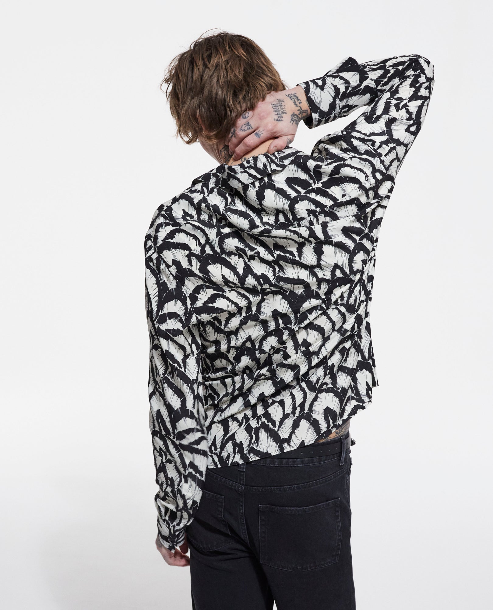 Printed Silk Shirt With Hawaiian Collar | Men | Off White x Black