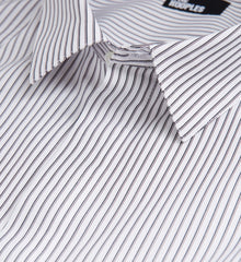 Striped Shirt With Classic Collar | Men | Grey x White