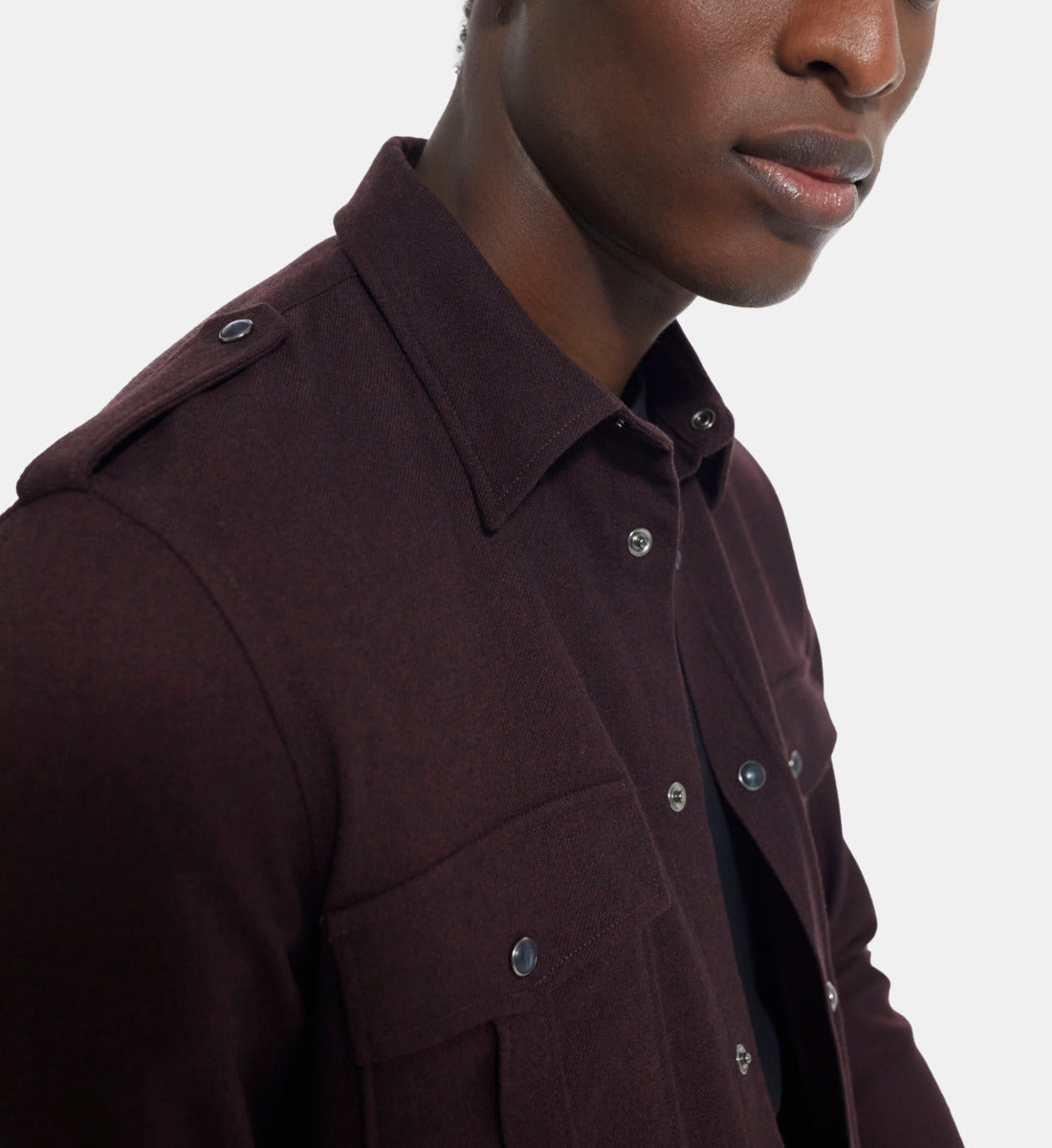 Red Shirt With Classic Collar | Men | Burgundy