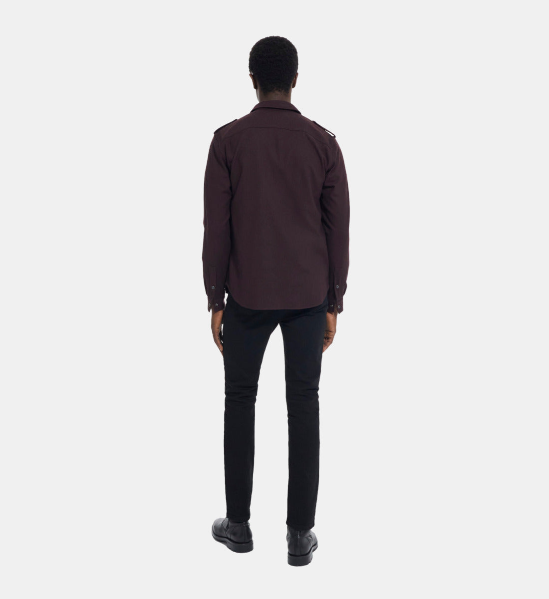 Red Shirt With Classic Collar | Men | Burgundy