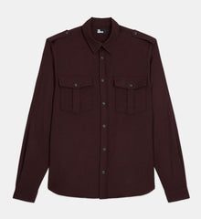 Red Shirt With Classic Collar | Men | Burgundy