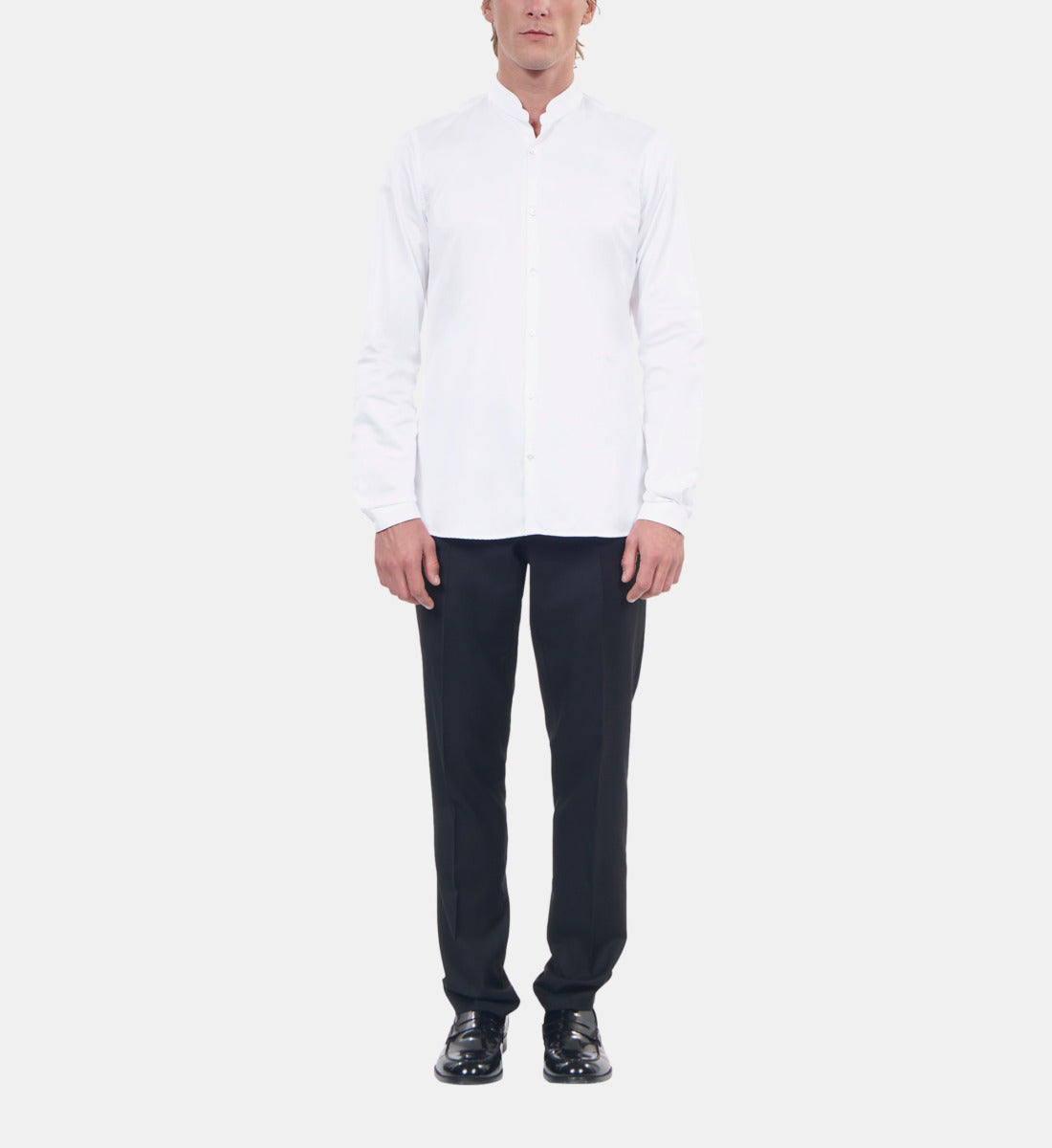 Shirt With Officer Collar | Men | White