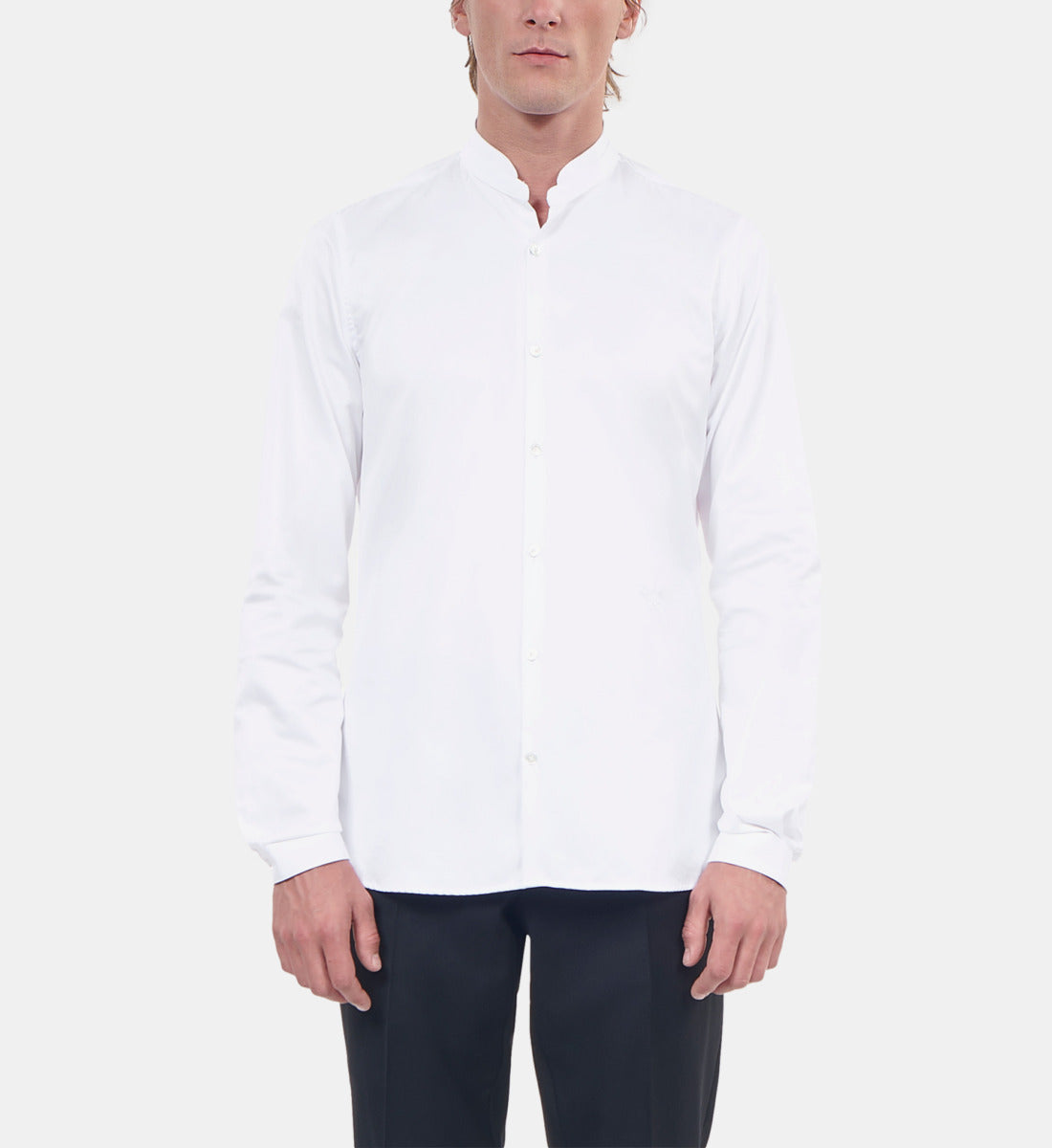 Shirt With Officer Collar | Men | White