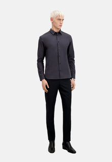 Charcoal Gray Shirt With Micro Patterns | Men | Black