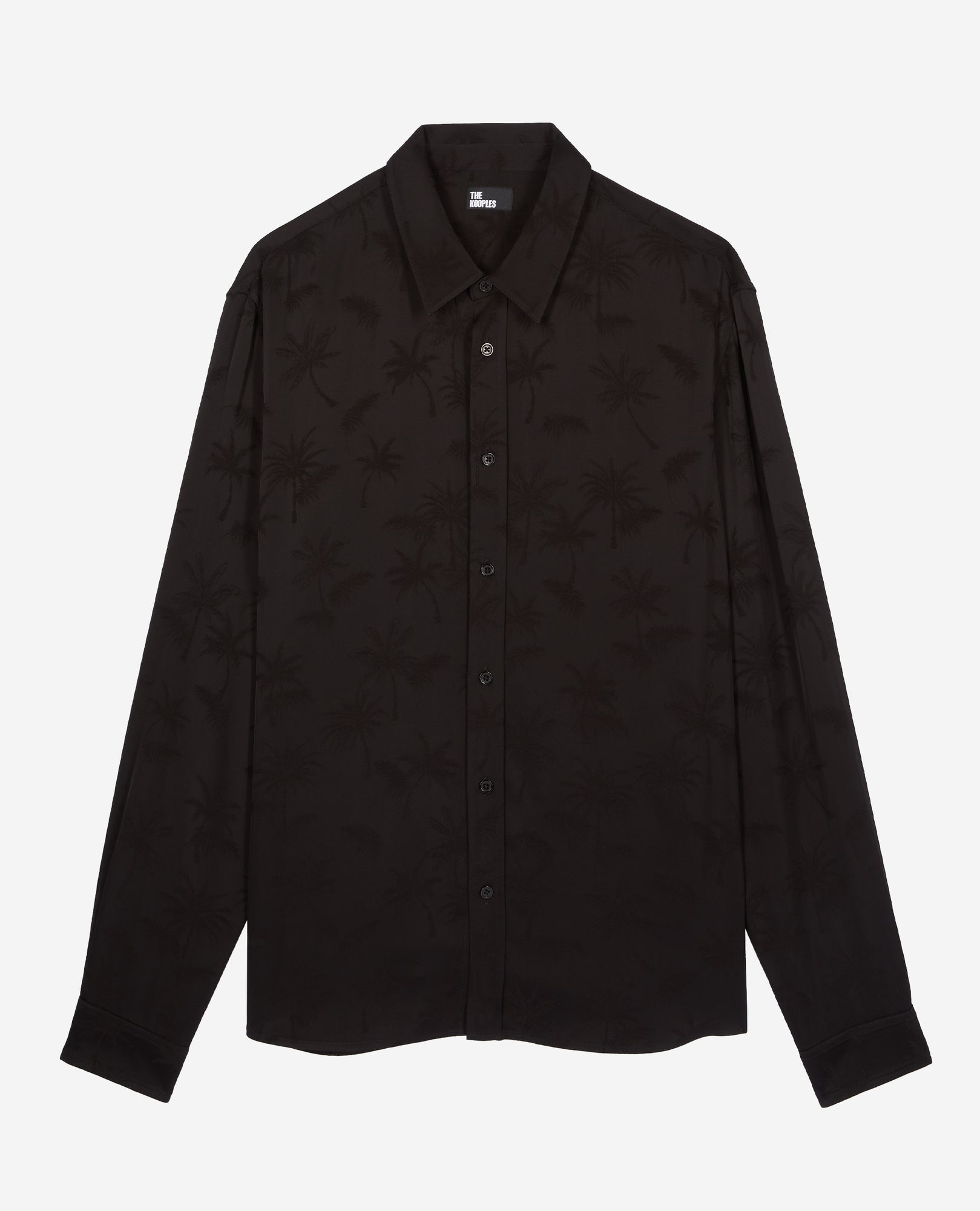 Jacquard Shirt With Palm Trees | Men | Black