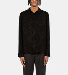 Snakeskin Jacquard Shirt | Men | Black