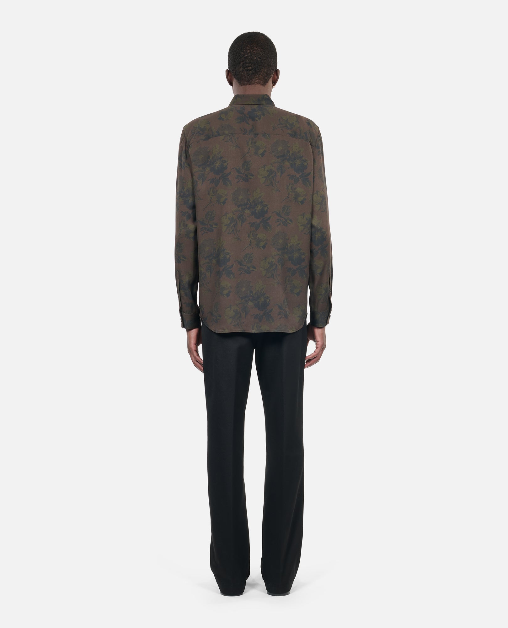 Floral Print Shirt | Men | Dark Brown