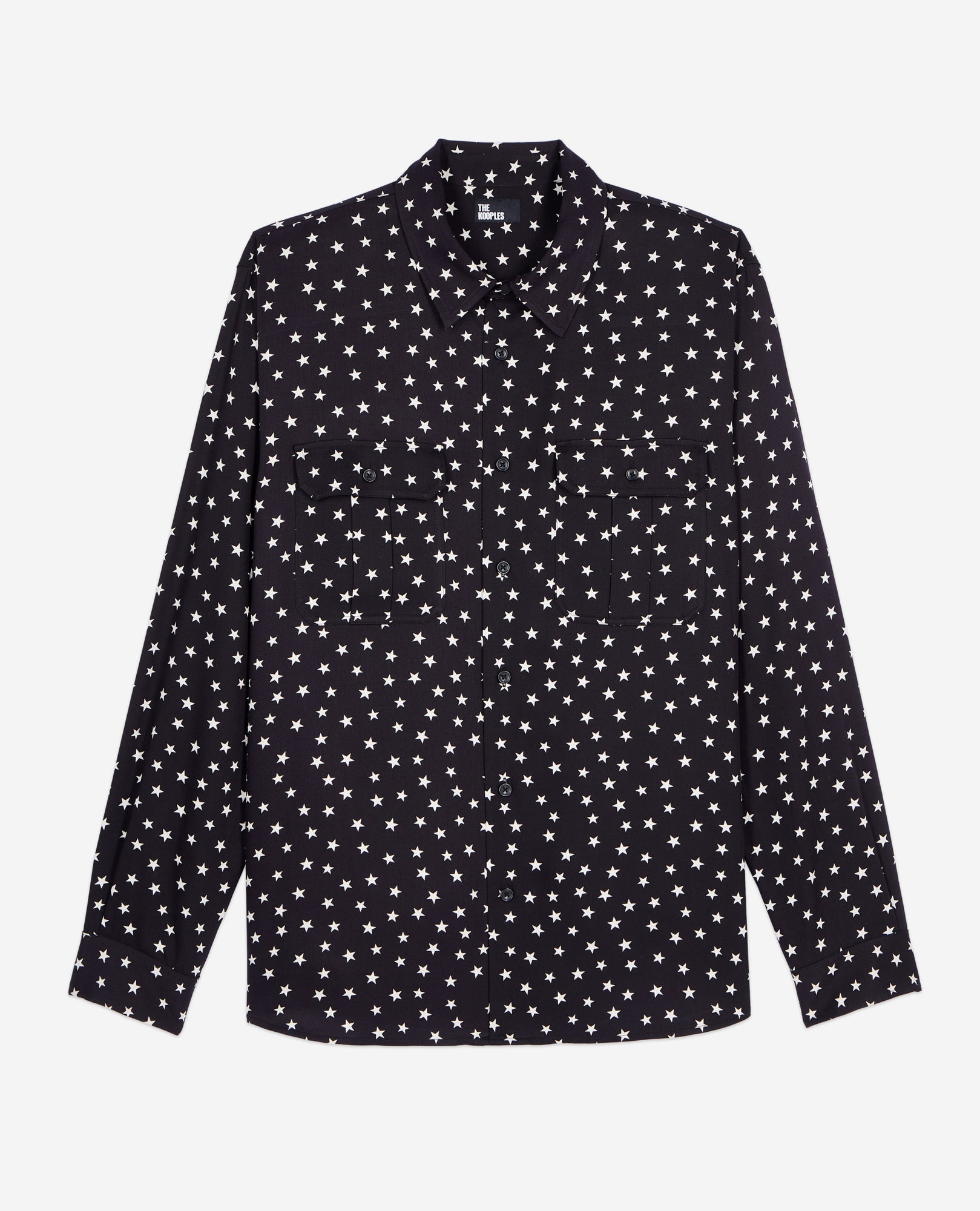 Star Printed Shirt | Men | Black x White