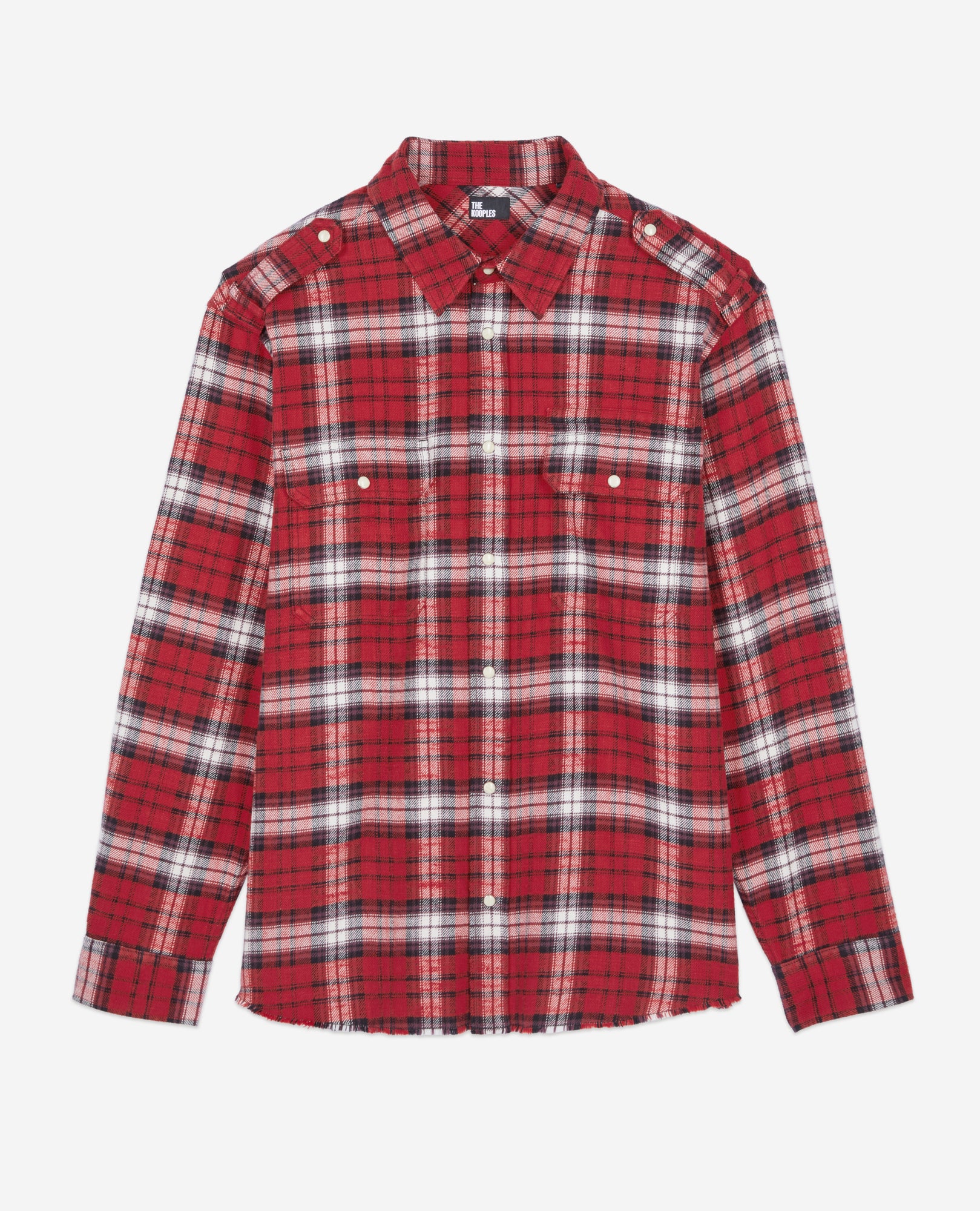 Checked Overshirt | Men | Black x Red x White