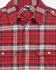 Checked Overshirt | Men | Black x Red x White