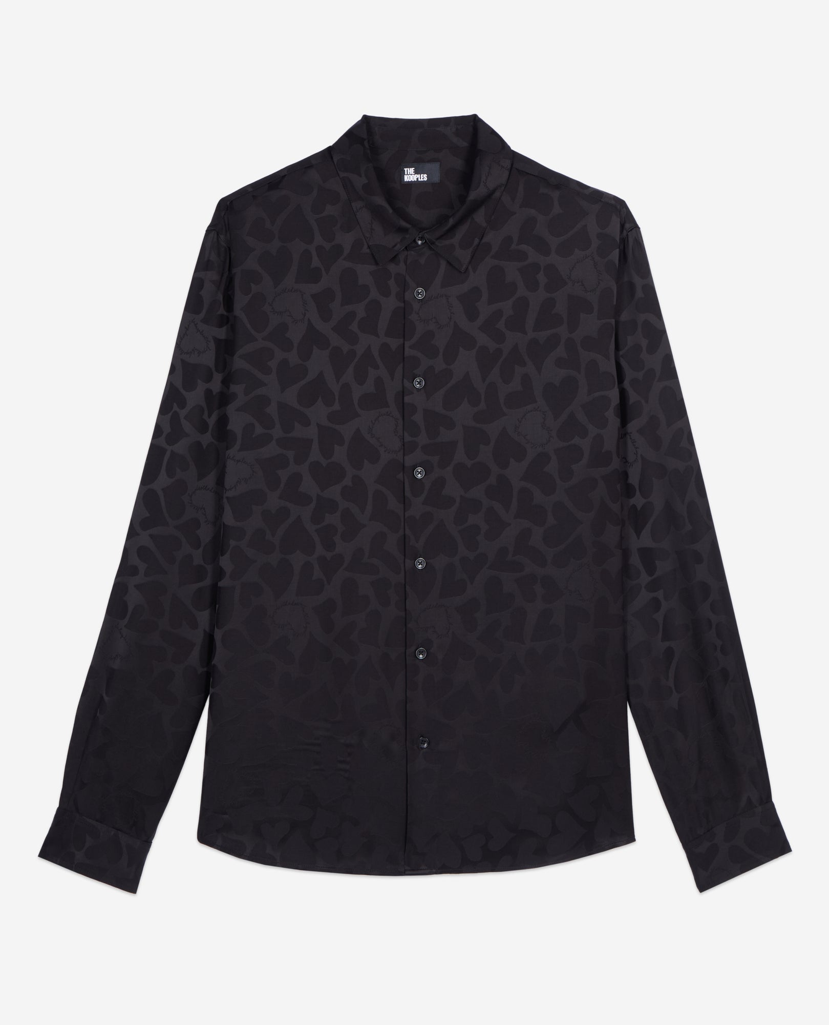 Jacquard Shirt With Hearts | Men | Black