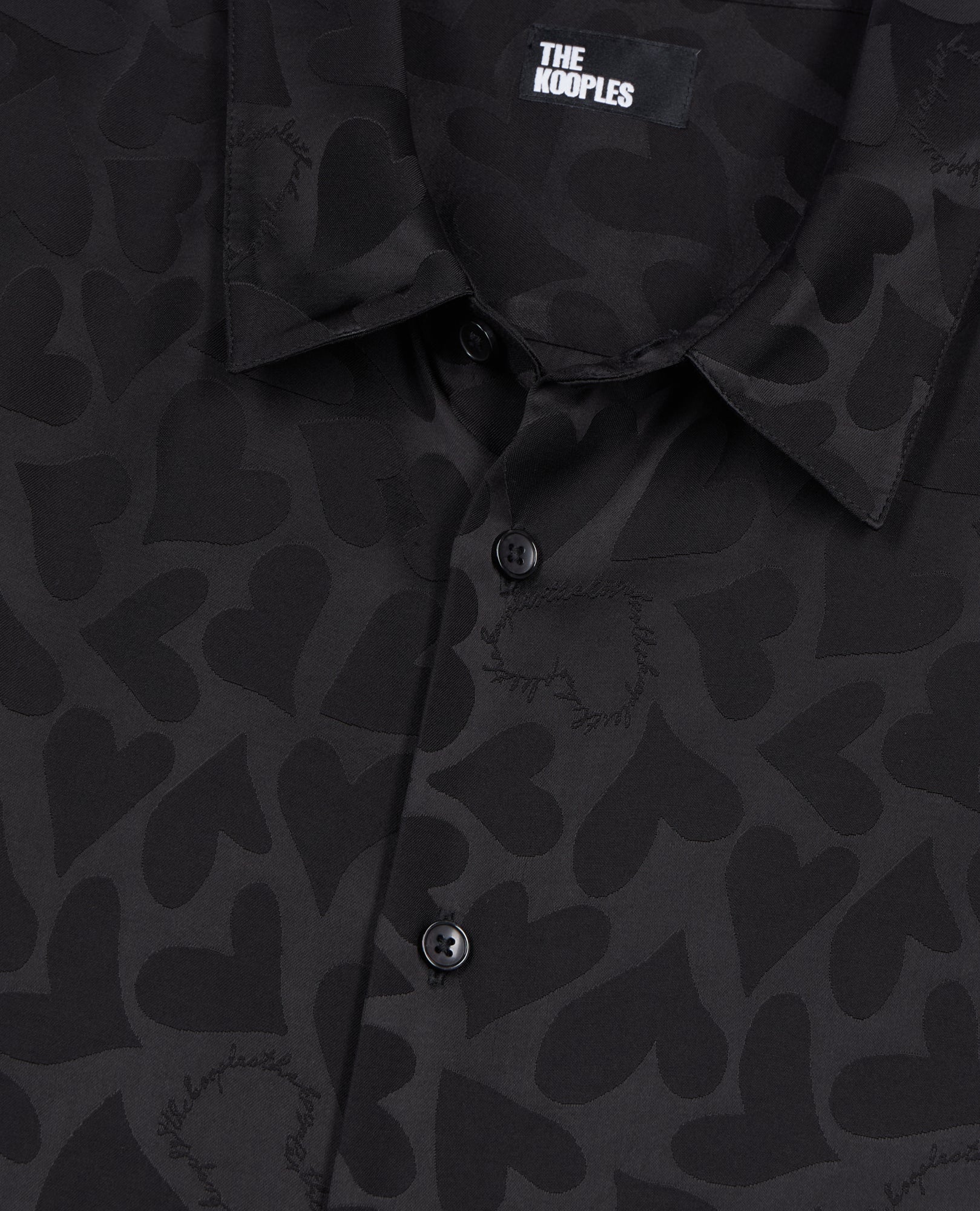 Jacquard Shirt With Hearts | Men | Black