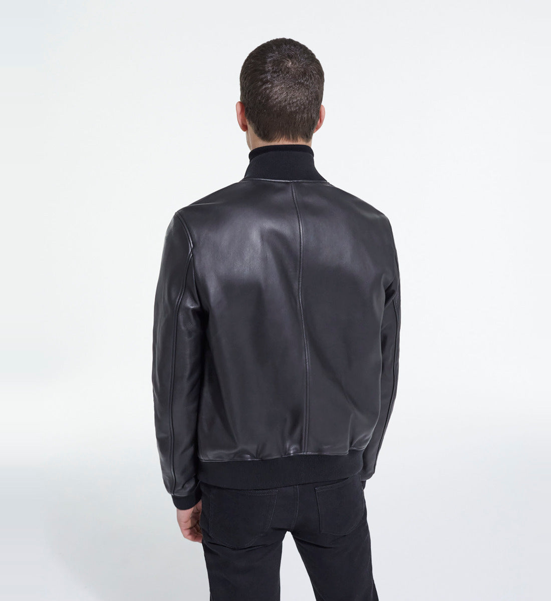 Leather Jacket With Leopard Print Lining | Men | Black