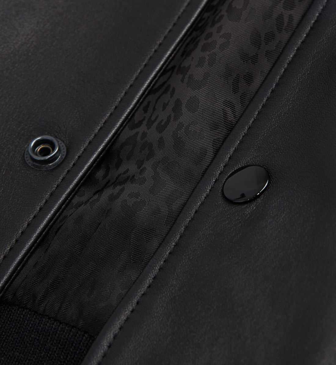 Leather Jacket With Leopard Print Lining | Men | Black