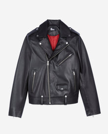 Leather Biker Jacket | Men | Black