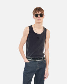 Kooples Heart Tank Top | Men | Black Washed