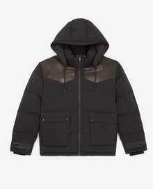 Quilted Puffer Jacket With Western Detail | Men | Black