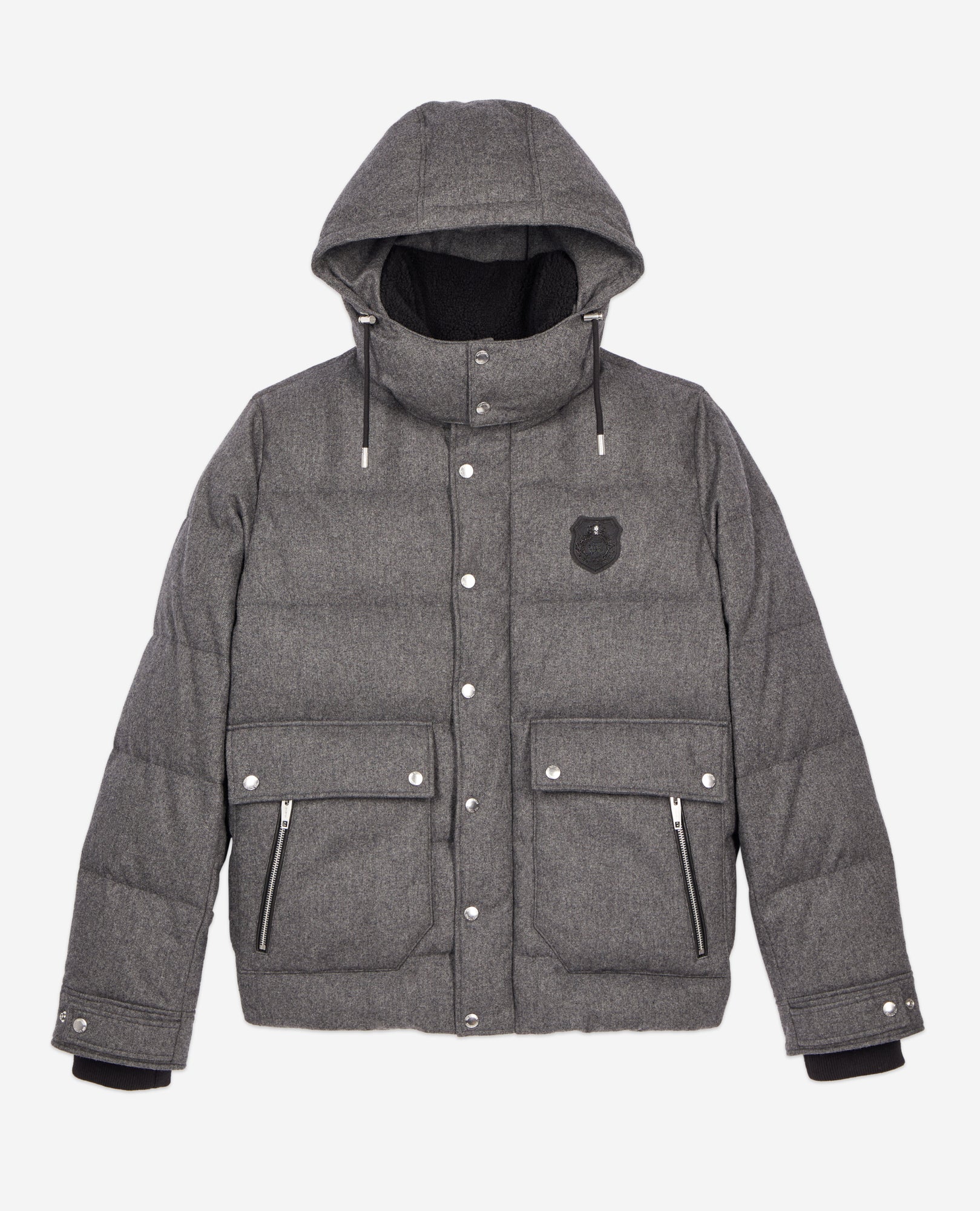 Grey Flannel Down Jacket | Men | Gris Clair