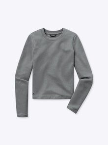 Womens | Long Sleeve Tomboy Tee | Slim-Fit Tomboy-Cotton | Heather Grey