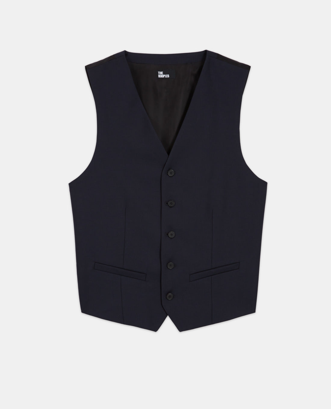 Navy Blue Wool Suit Vest Tailored Cut | Men | Red