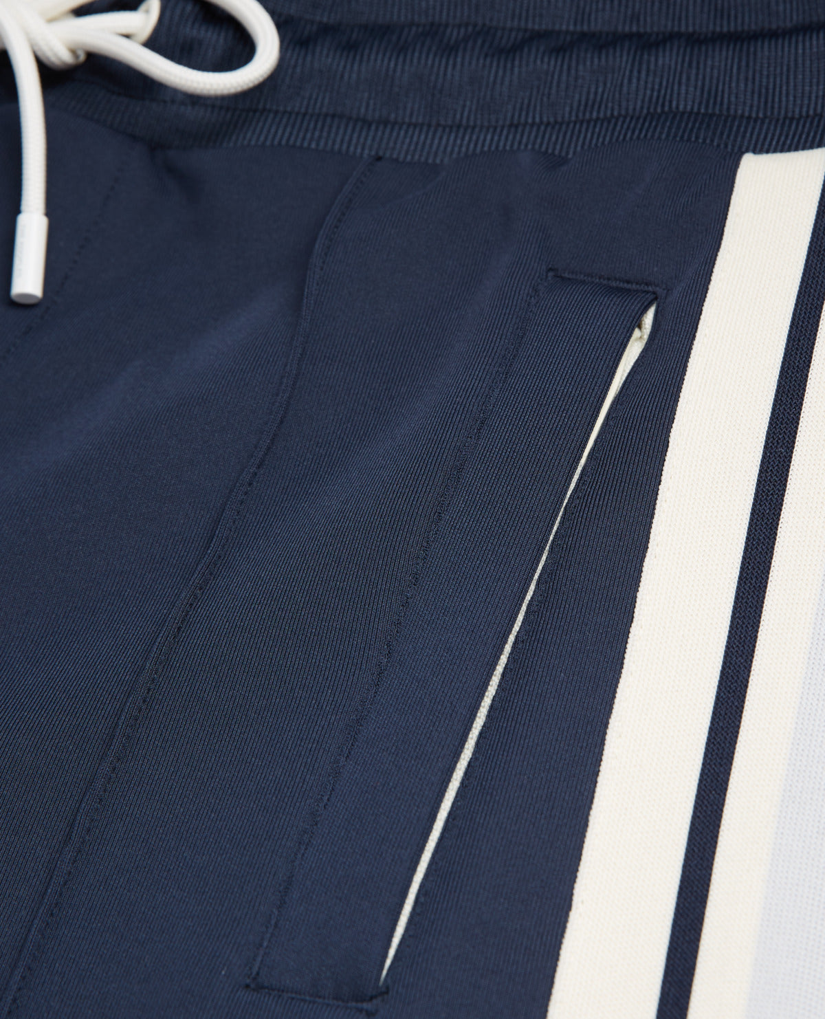 Loose-Fit Joggers With Ecru Bands | Men | Navy Blue