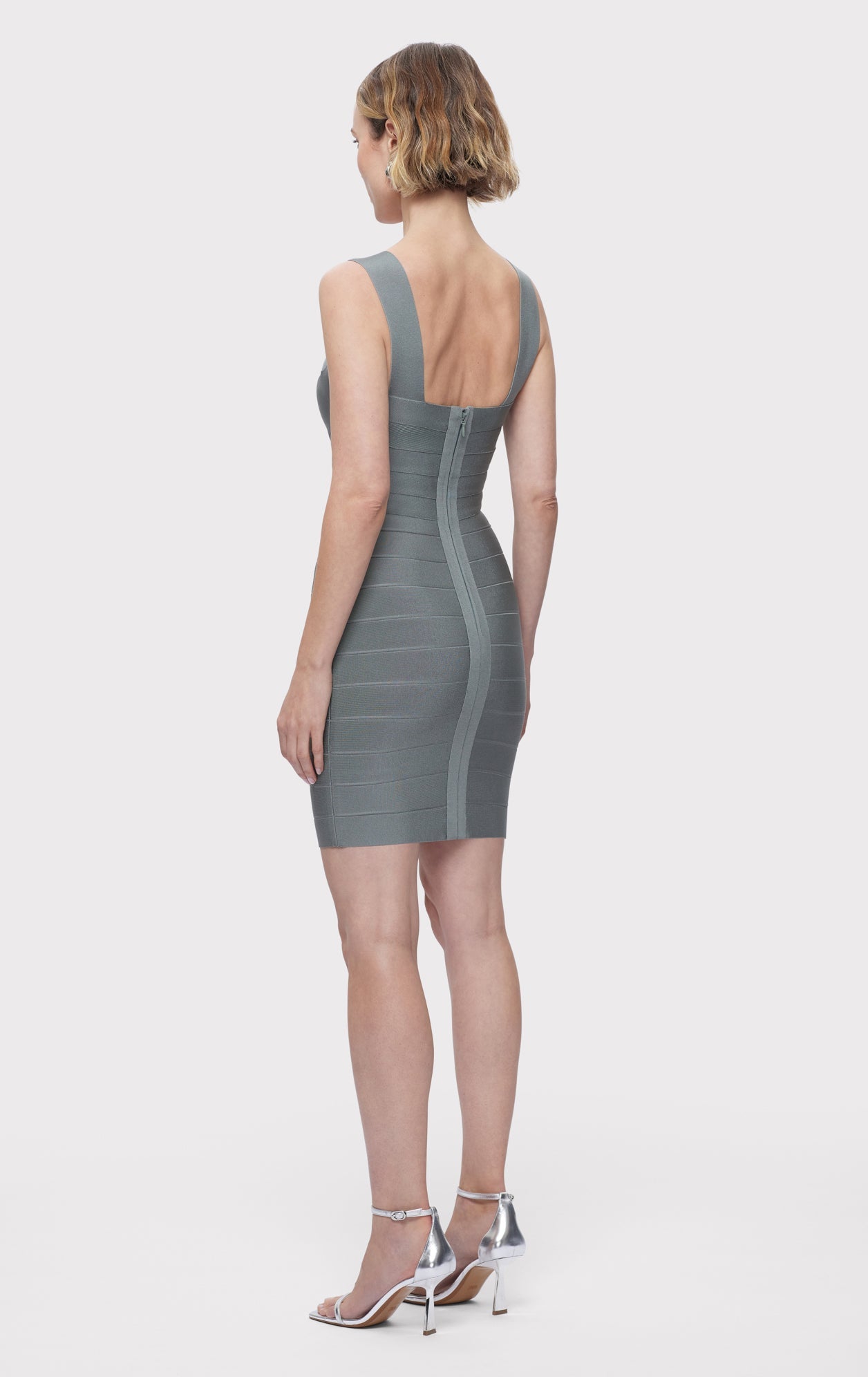 Bandage S/L Mini Dress | Smoke