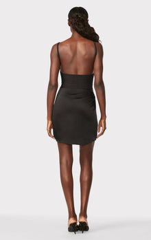 Draped Cutout Mini Dress | Black