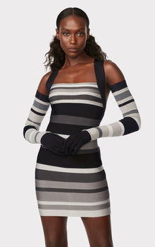 Hervé Léger X Law Roach Striped Bandage Mini Dress | Ash Multi