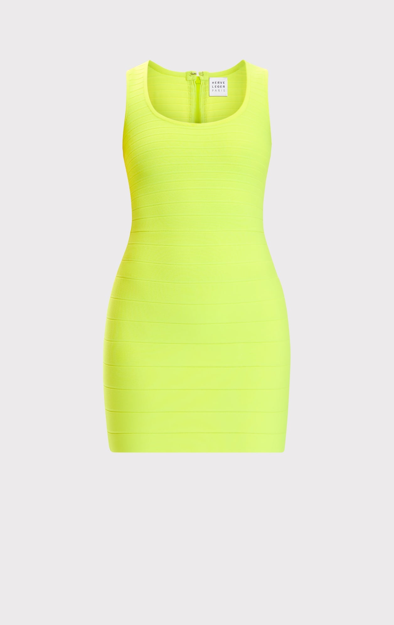 Bandage S/L Scoop Neck Mini Dress | Neon Green