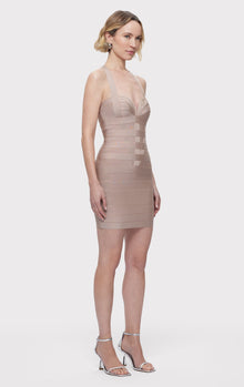 Bandage S/L Sweetheart Mini Dress | Dune