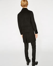 Velvet Detail Coat | Men | Black