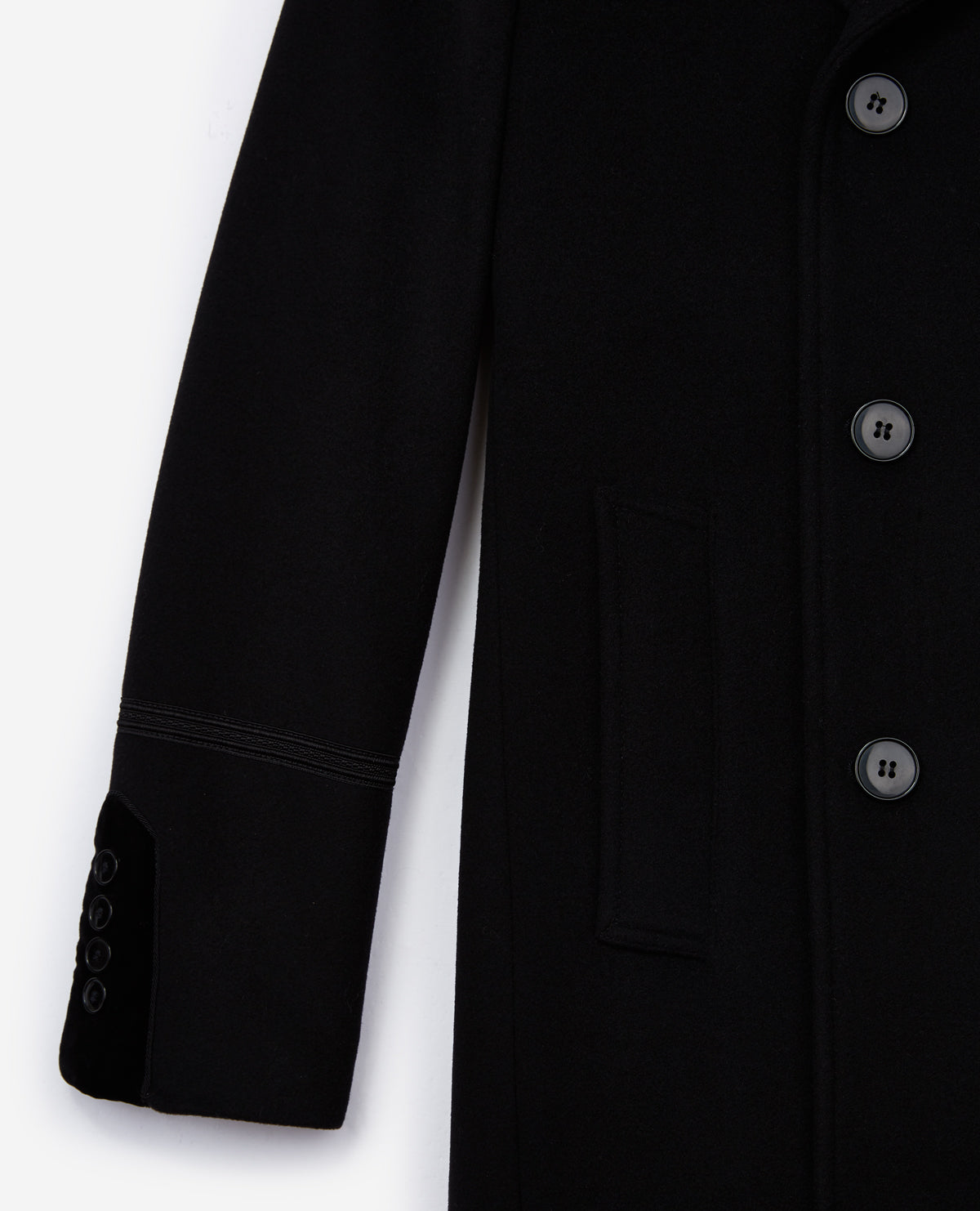 Velvet Detail Coat | Men | Black