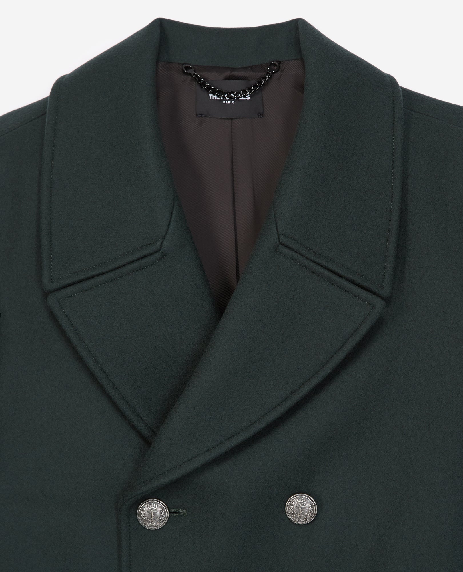 Double-Breasted Bottle Coat In Wool | Men | Dark Green