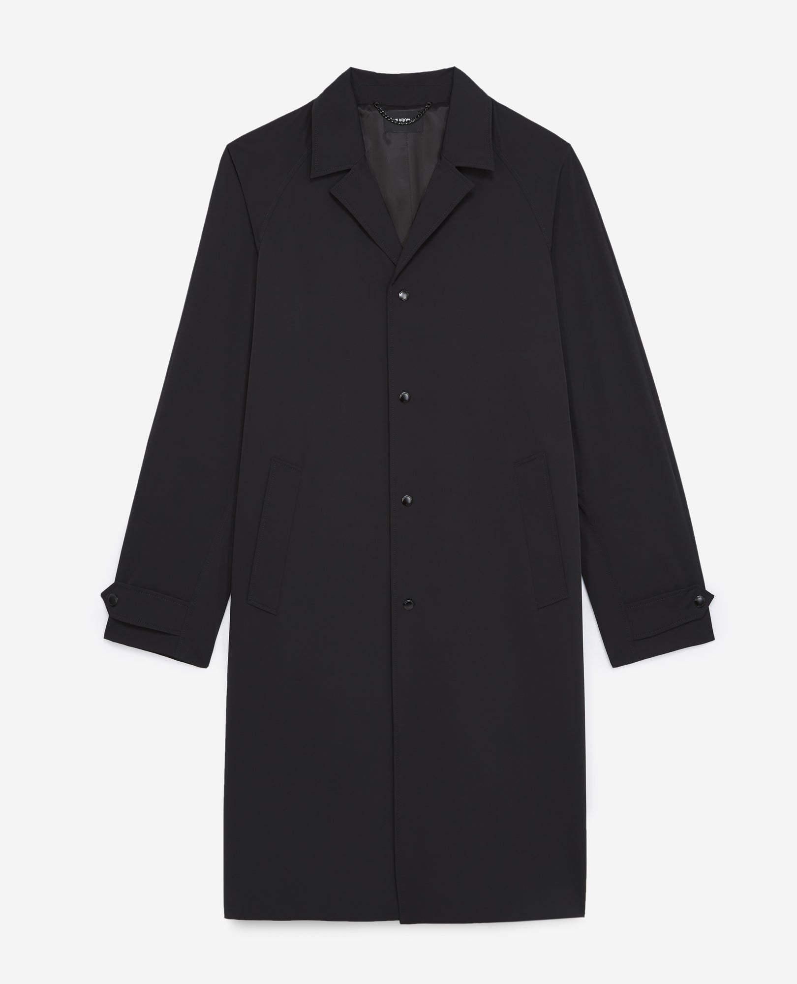 Flowing Trench Coat With Press Studs | Men | Black