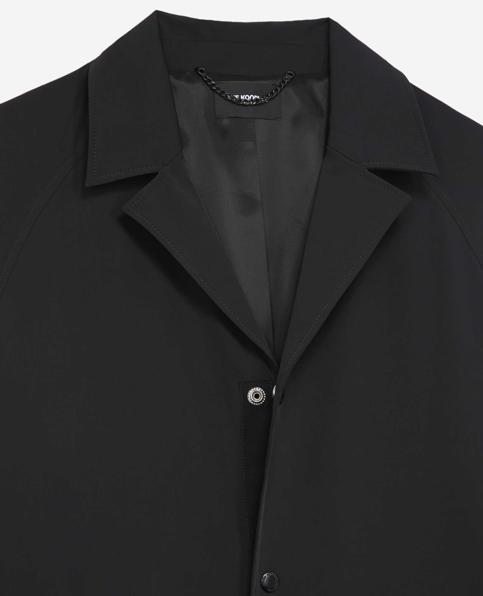 Flowing Trench Coat With Press Studs | Men | Black