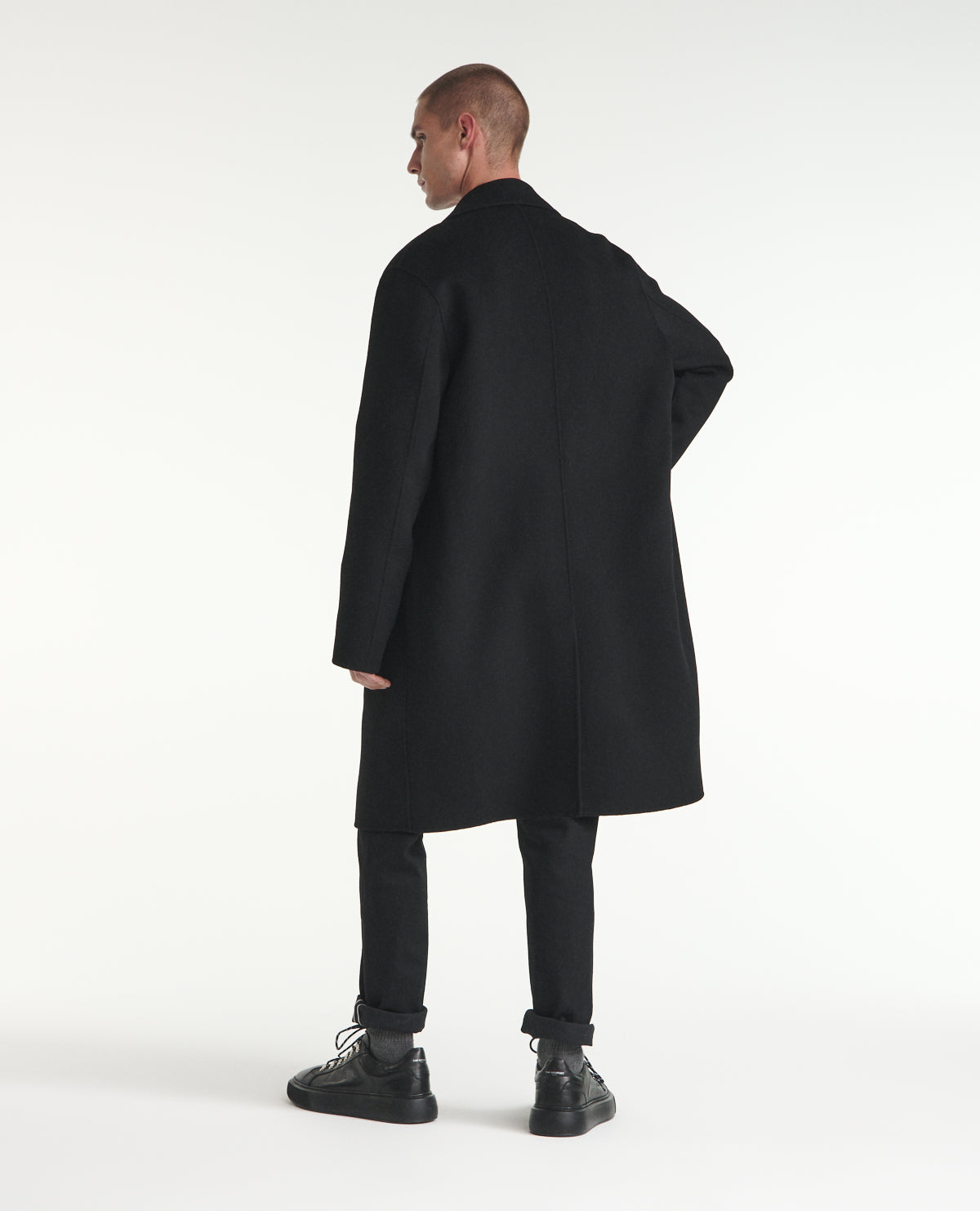 Double-Faced Wool Coat | Men | Black