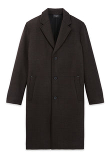 Long And Checked Coat | Men | Black Brown