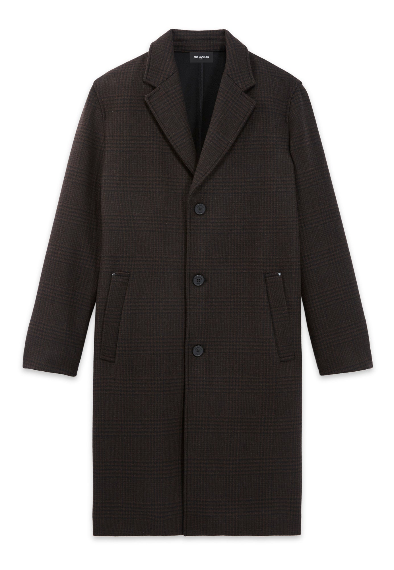 Long And Checked Coat | Men | Black Brown