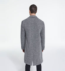 Patterned Wool Coat | Men | Black x White