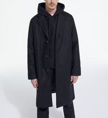 Long Wool Coat | Men | Black