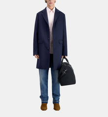 Long Blue Cashmere Coat | Men | Dark Navy