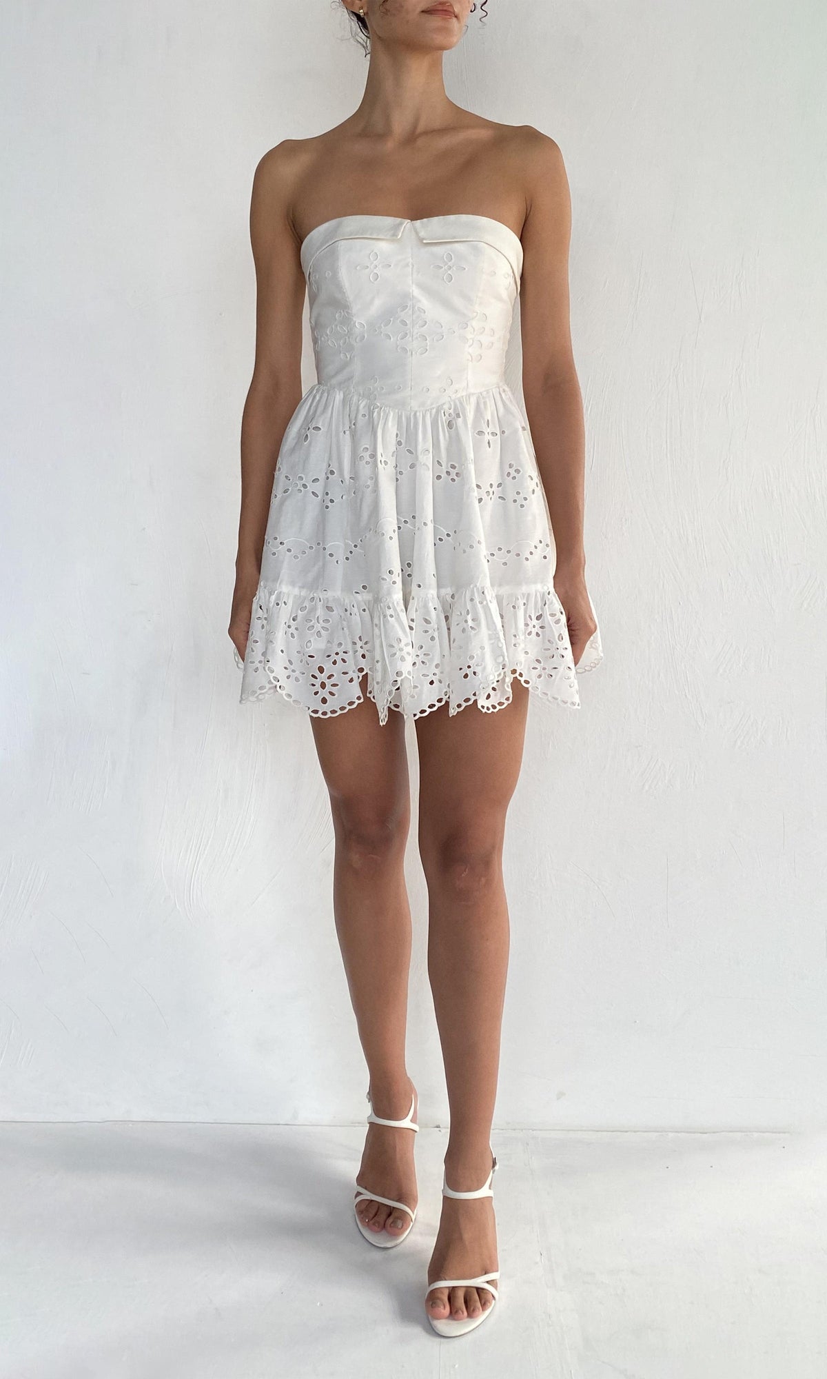 Womens | Adya Poplin Short Dress With Buckle Belt | White