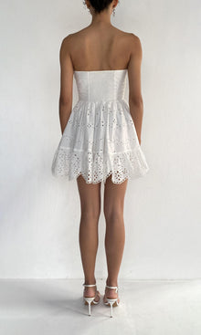 Womens | Adya Poplin Short Dress With Buckle Belt | White
